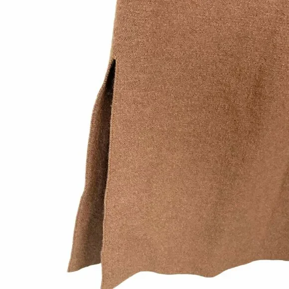Blanket Skirt Handmade Women's Brown Wool Side Slit Zipper Vintage Size Med to L - Picture 3 of 11